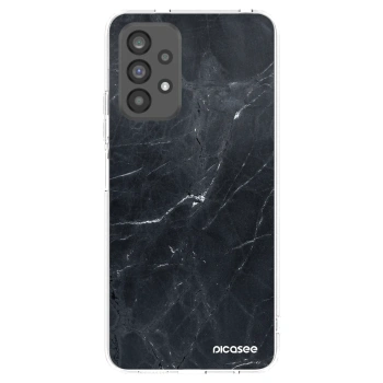 Picasee Samsung Galaxy A73 5G Hülle - Transparentes Silikon - Black marble