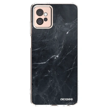 Picasee Motorola Moto G32 Hülle - Transparentes Silikon - Black marble