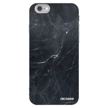 Picasee Apple iPhone 6/6S Hülle - Transparentes Silikon - Black marble