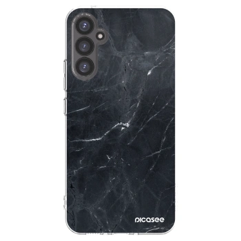 Picasee Samsung Galaxy A34 5G A346B Hülle - Transparentes Silikon - Black marble