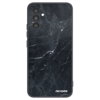 Picasee Samsung Galaxy A04s A047F Hülle - Schwarzes Silikon - Black marble