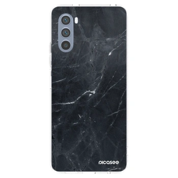 Picasee Motorola Moto G62 Hülle - Transparentes Silikon - Black marble
