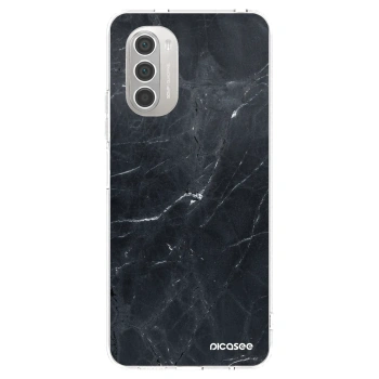 Picasee Motorola Moto G51 Hülle - Transparentes Silikon - Black marble