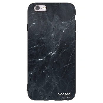 Picasee Apple iPhone 6/6S Hülle - Schwarzes Silikon - Black marble