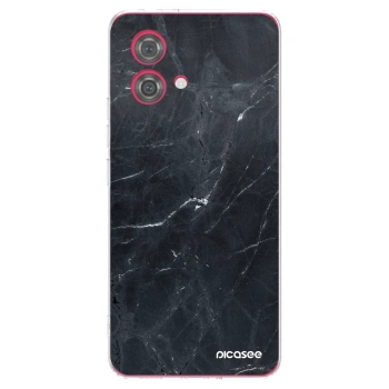 Picasee Motorola Moto G84 5G Hülle - Transparentes Silikon - Black marble