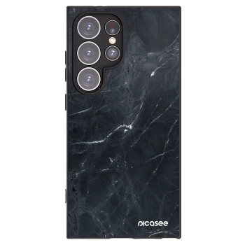 Picasee Samsung Galaxy S24 Ultra S928B 5G Hülle - Schwarzes Silikon - Black marble