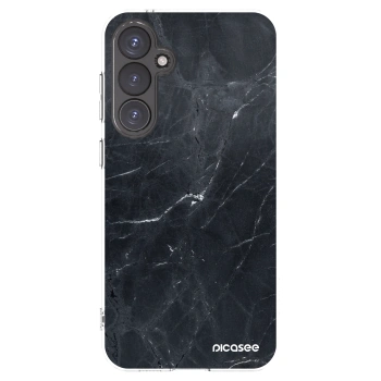 Picasee Samsung Galaxy S23 FE S711B Hülle - Transparentes Silikon - Black marble