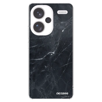 Picasee Xiaomi Redmi Note 13 Pro+ 5G Hülle - Transparentes Silikon - Black marble