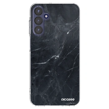 Picasee Samsung Galaxy A15 A155F 4G Hülle - Transparentes Silikon - Black marble