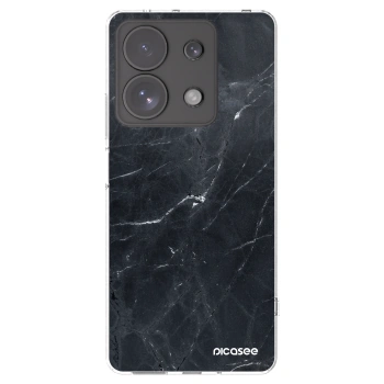 Picasee Xiaomi Redmi Note 13 Pro 4G Hülle - Transparentes Silikon - Black marble