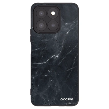 Picasee Honor X8b Hülle - Schwarzes Silikon - Black marble
