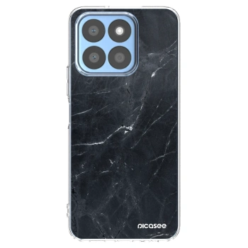 Picasee Honor X8b Hülle - Transparentes Silikon - Black marble