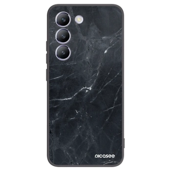 Picasee Vivo V40 SE 5G Hülle - Schwarzes Silikon - Black marble