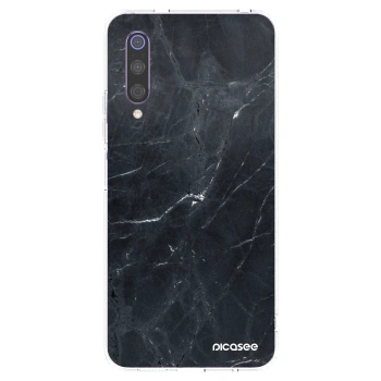 Picasee Xiaomi Mi 9 Hülle - Transparentes Silikon - Black marble