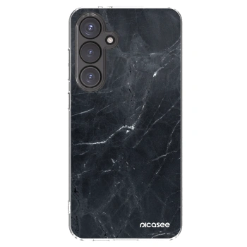 Picasee Samsung Galaxy S24 FE S721B Hülle - Transparentes Silikon - Black marble