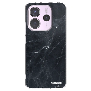 Picasee Xiaomi Redmi Note 14 4G Hülle - Transparentes Silikon - Black marble