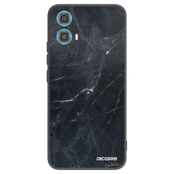 Picasee Motorola Moto G34 5G Hülle - Schwarzes Silikon - Black marble