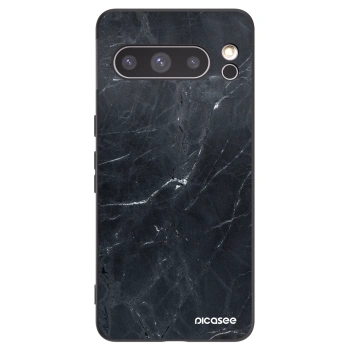 Picasee Google Pixel 8 Pro Hülle - Schwarzes Silikon - Black marble