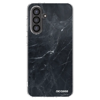 Picasee Samsung Galaxy A56 5G A566B Hülle - Transparentes Silikon - Black marble