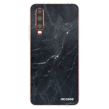 Picasee Huawei P30 Hülle - Transparentes Silikon - Black marble