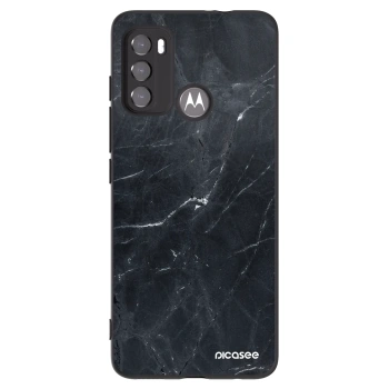 Picasee Motorola Edge 60 5G Hülle - Schwarzes Silikon - Black marble