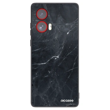 Picasee Motorola Edge 50 Fusion Hülle - Schwarzes Silikon - Black marble