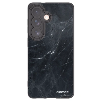 Picasee Samsung Galaxy S26 Hülle - Schwarzes Silikon - Black marble