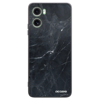 Picasee Motorola Moto G06 Hülle - Schwarzes Silikon - Black marble