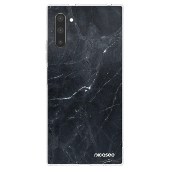 Picasee Samsung Galaxy Note 10 N970F Hülle - Transparentes Silikon - Black marble