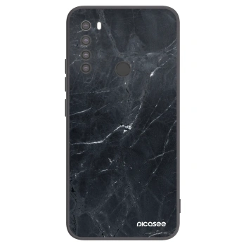 Picasee Xiaomi Redmi Note 8 Hülle - Schwarzes Silikon - Black marble