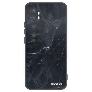 Picasee Xiaomi Mi Note 10 (Pro) Hülle - Schwarzes Silikon - Black marble