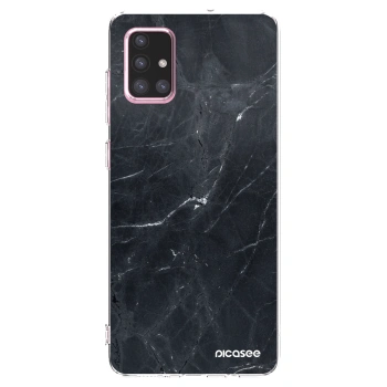 Picasee Samsung Galaxy A71 A715F Hülle - Transparentes Silikon - Black marble
