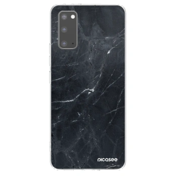 Picasee Samsung Galaxy S20 G980F Hülle - Transparentes Silikon - Black marble