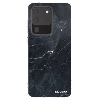 Picasee Samsung Galaxy S20 Ultra 5G G988F Hülle - Transparentes Silikon - Black marble