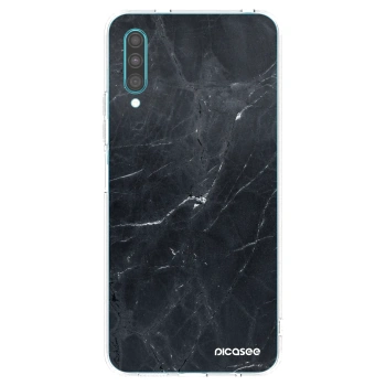Picasee Samsung Galaxy A30s A307F Hülle - Transparentes Silikon - Black marble