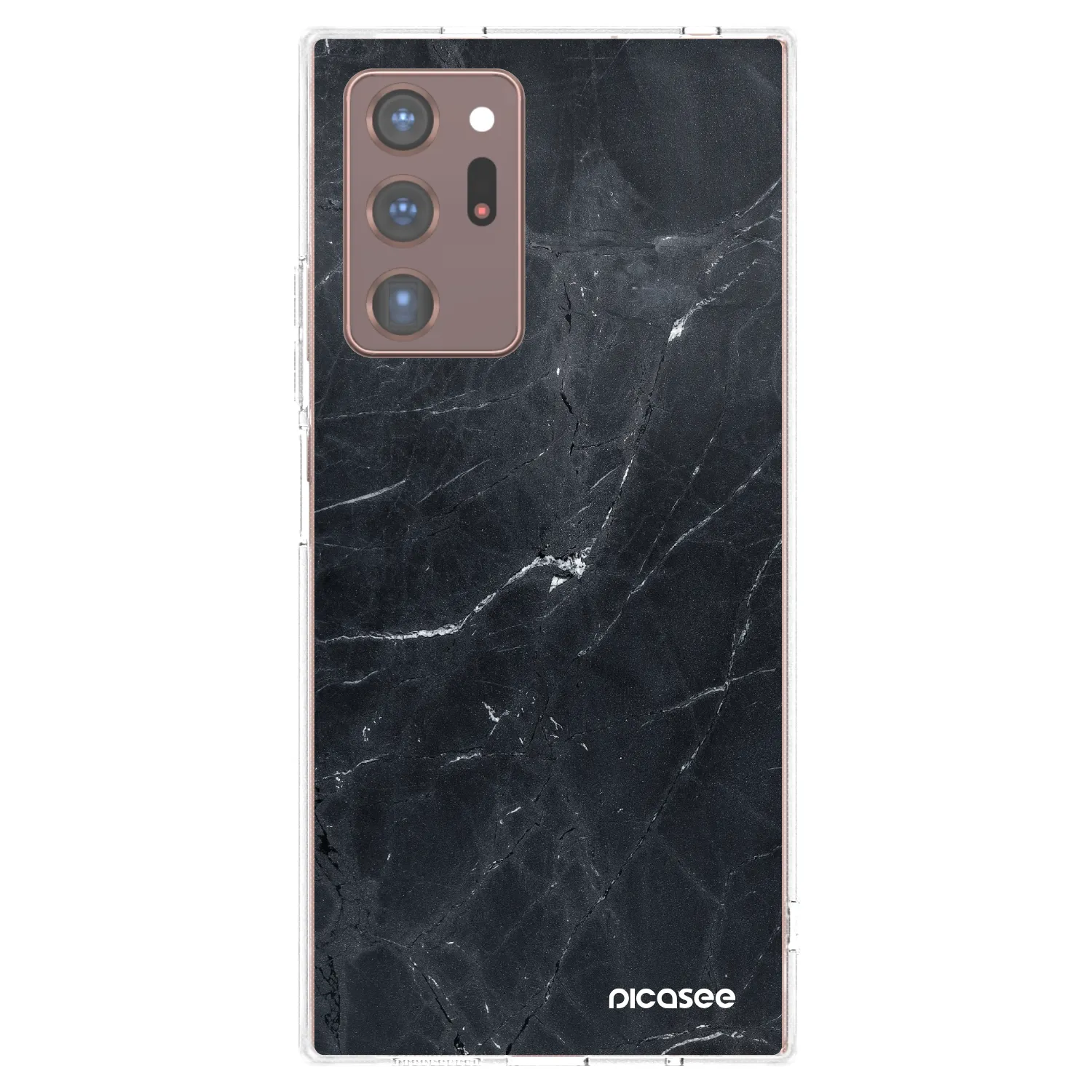 Picasee Samsung Galaxy Note 20 Ultra Hülle - Transparentes Silikon - Black marble