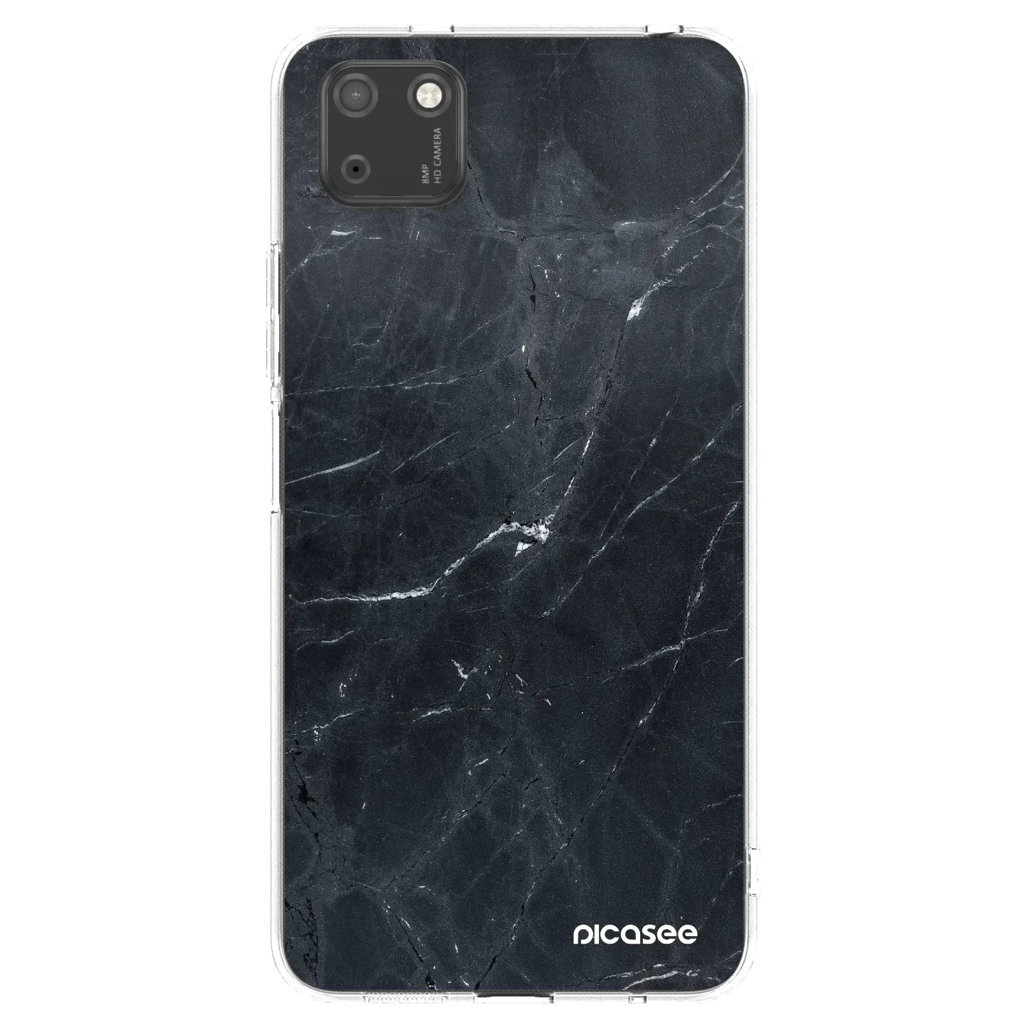 Picasee Huawei Y5P Hülle - Transparentes Silikon - Black marble