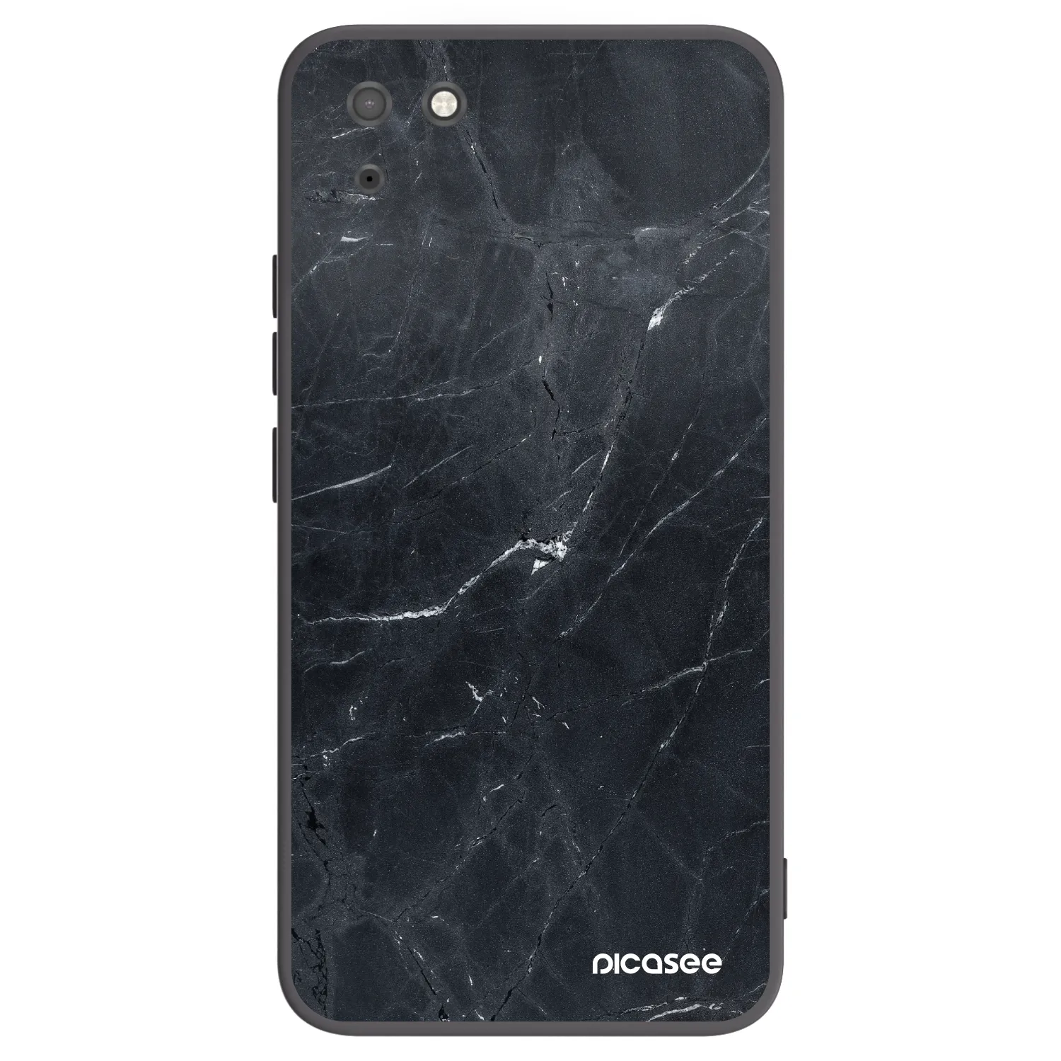 Picasee Huawei Y5P Hülle - Schwarzes Silikon - Black marble