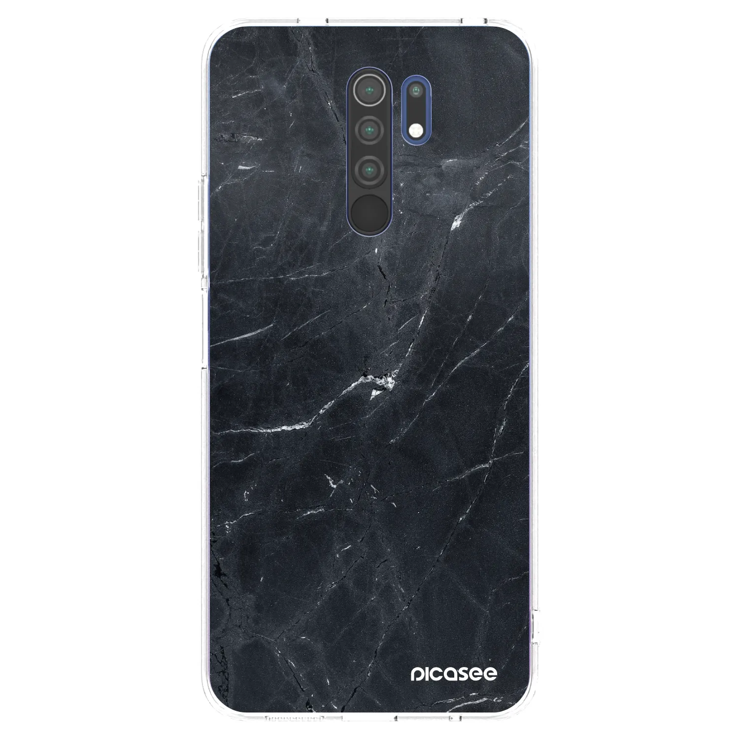 Picasee Xiaomi Redmi 9 Hülle - Transparentes Silikon - Black marble