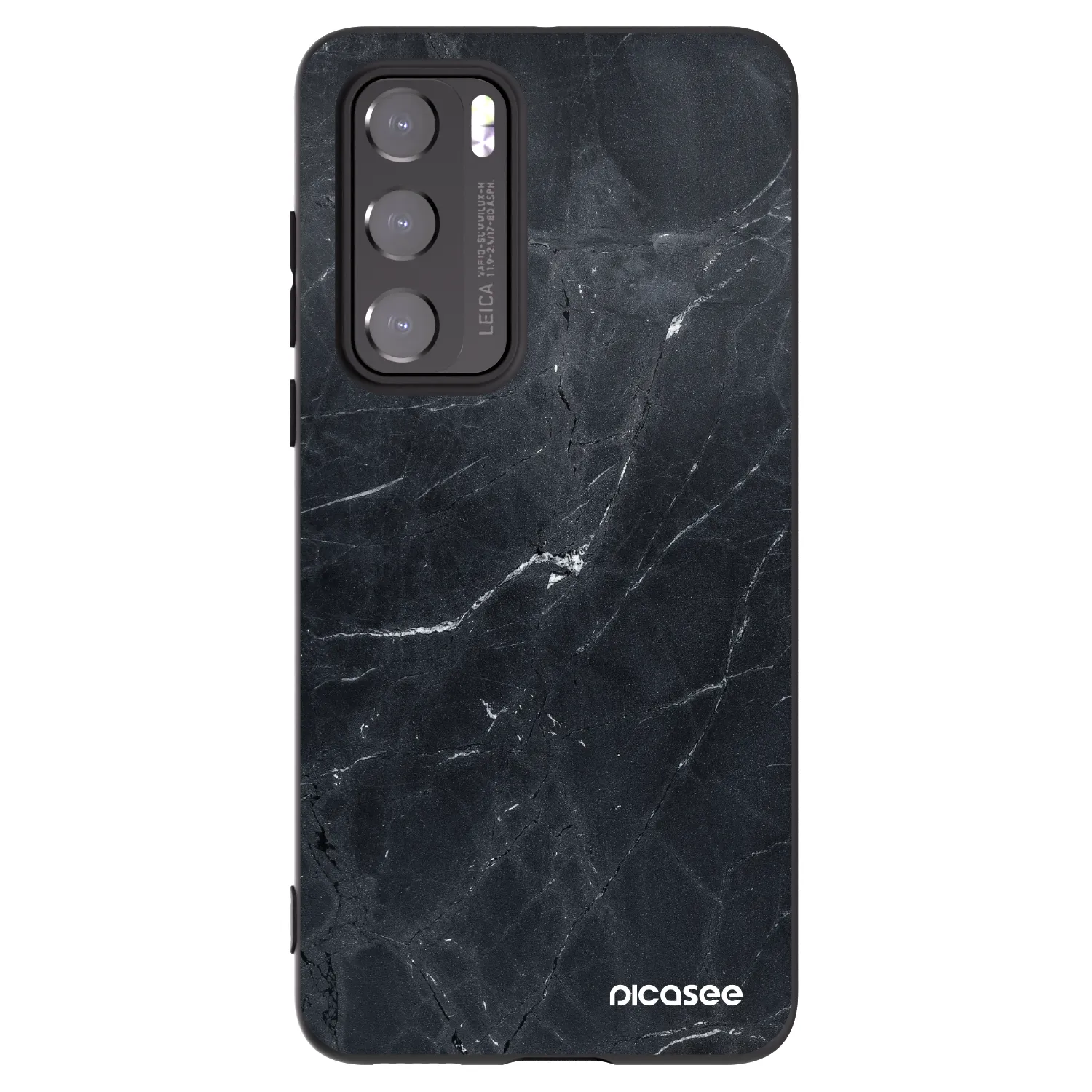 Picasee Huawei P40 Hülle - Schwarzes Silikon - Black marble