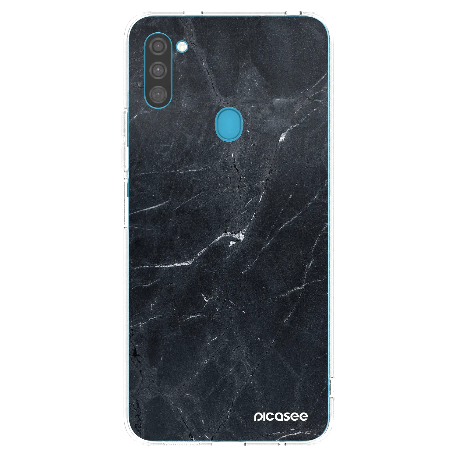 Picasee Samsung Galaxy M11 Hülle - Transparentes Silikon - Black marble