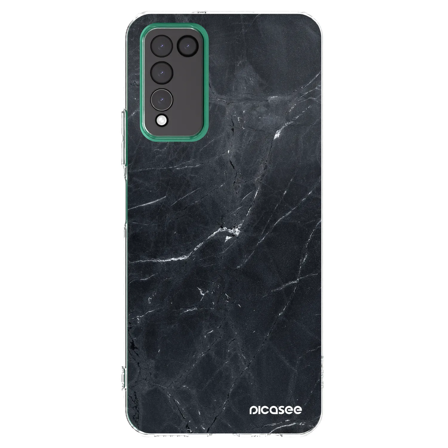 Picasee Honor 10X Lite Hülle - Transparentes Silikon - Black marble