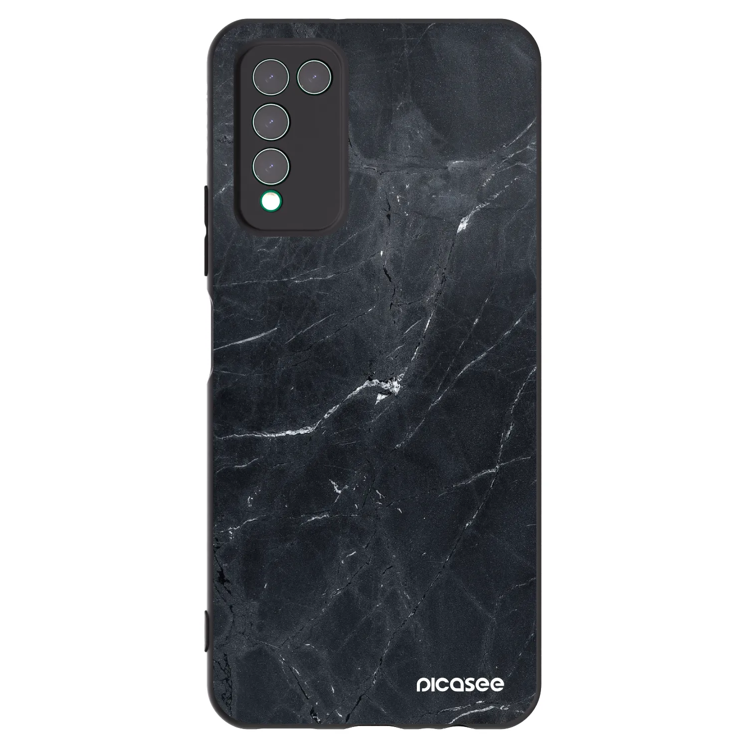 Picasee Honor 10X Lite Hülle - Schwarzes Silikon - Black marble