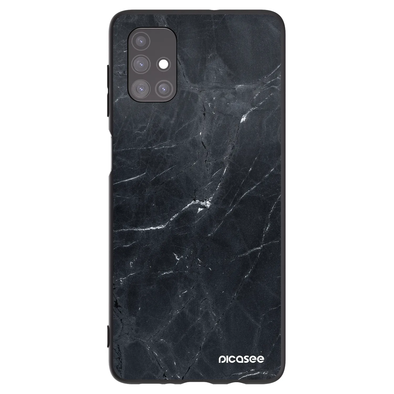 Picasee Samsung Galaxy M51 M515F Hülle - Schwarzes Silikon - Black marble