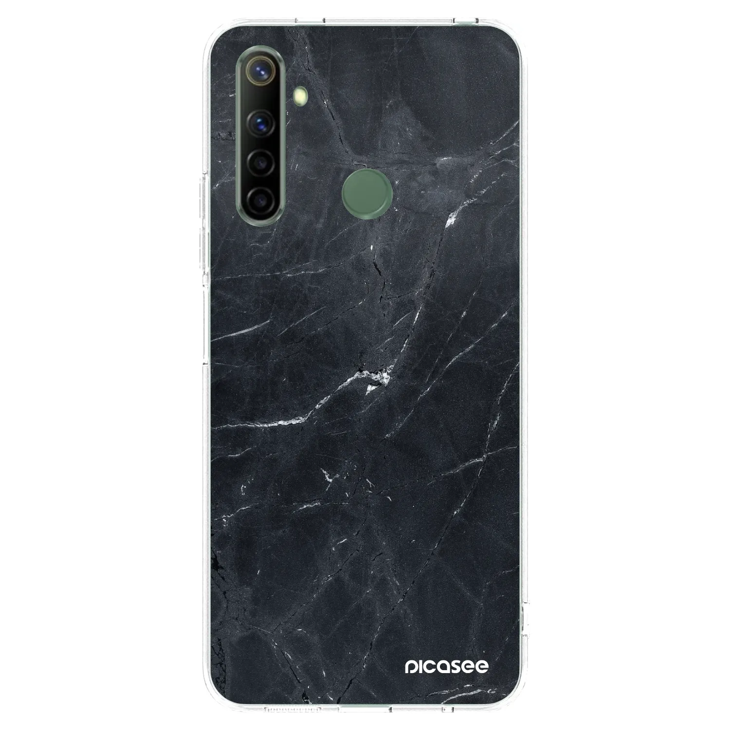 Picasee Realme 6i Hülle - Transparentes Silikon - Black marble