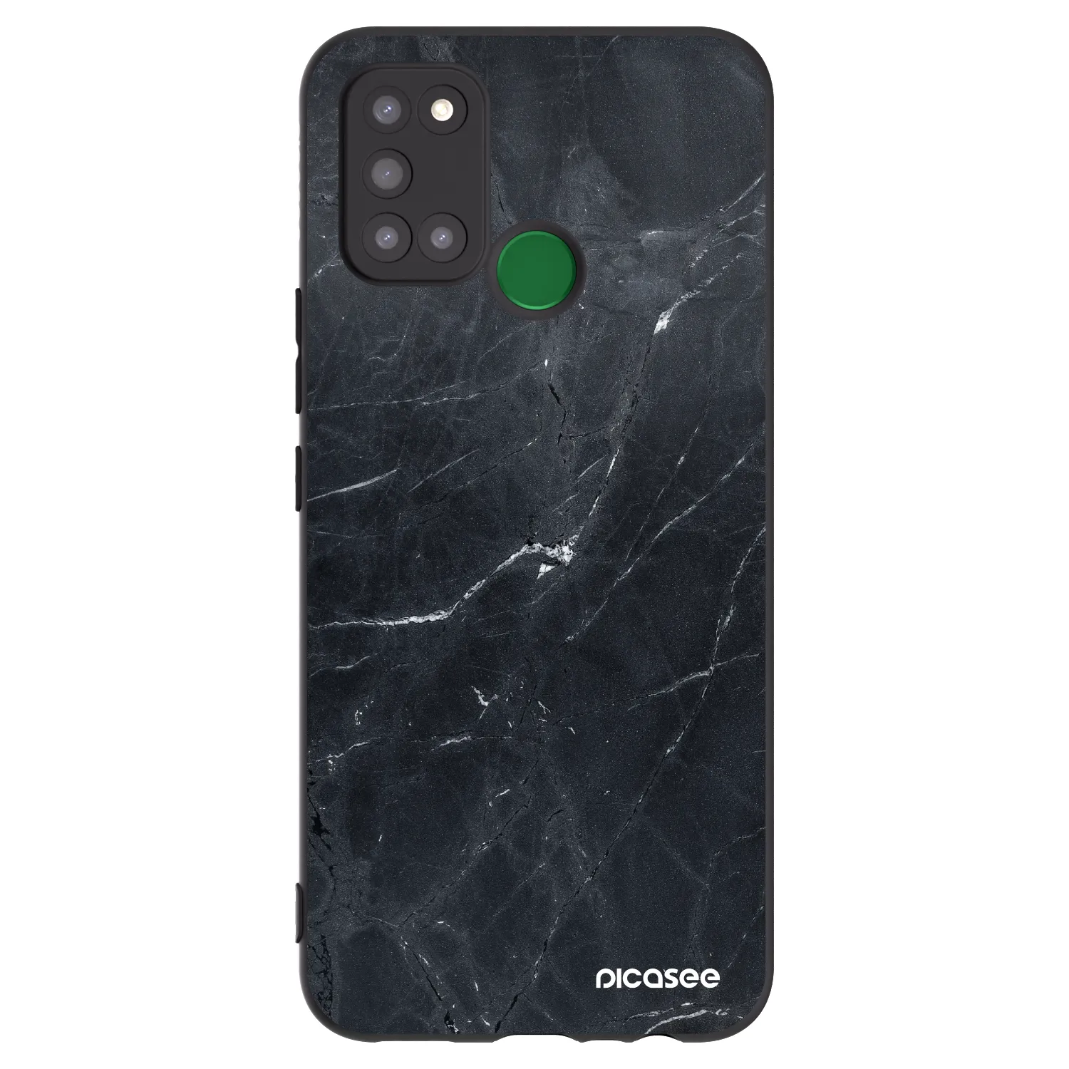 Picasee Realme 7i Hülle - Schwarzes Silikon - Black marble