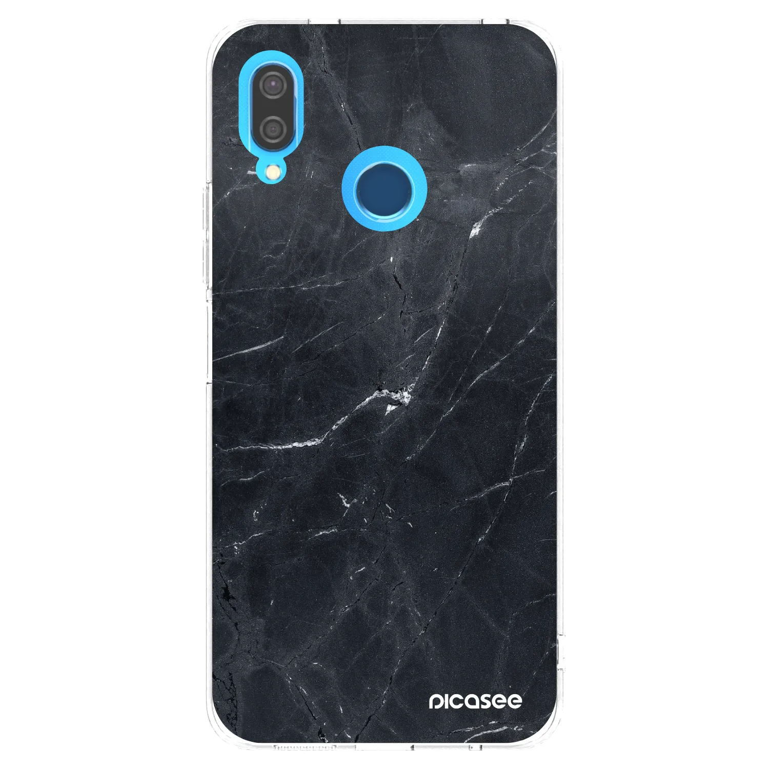 Picasee Huawei P20 Lite Hülle - Transparentes Silikon - Black marble