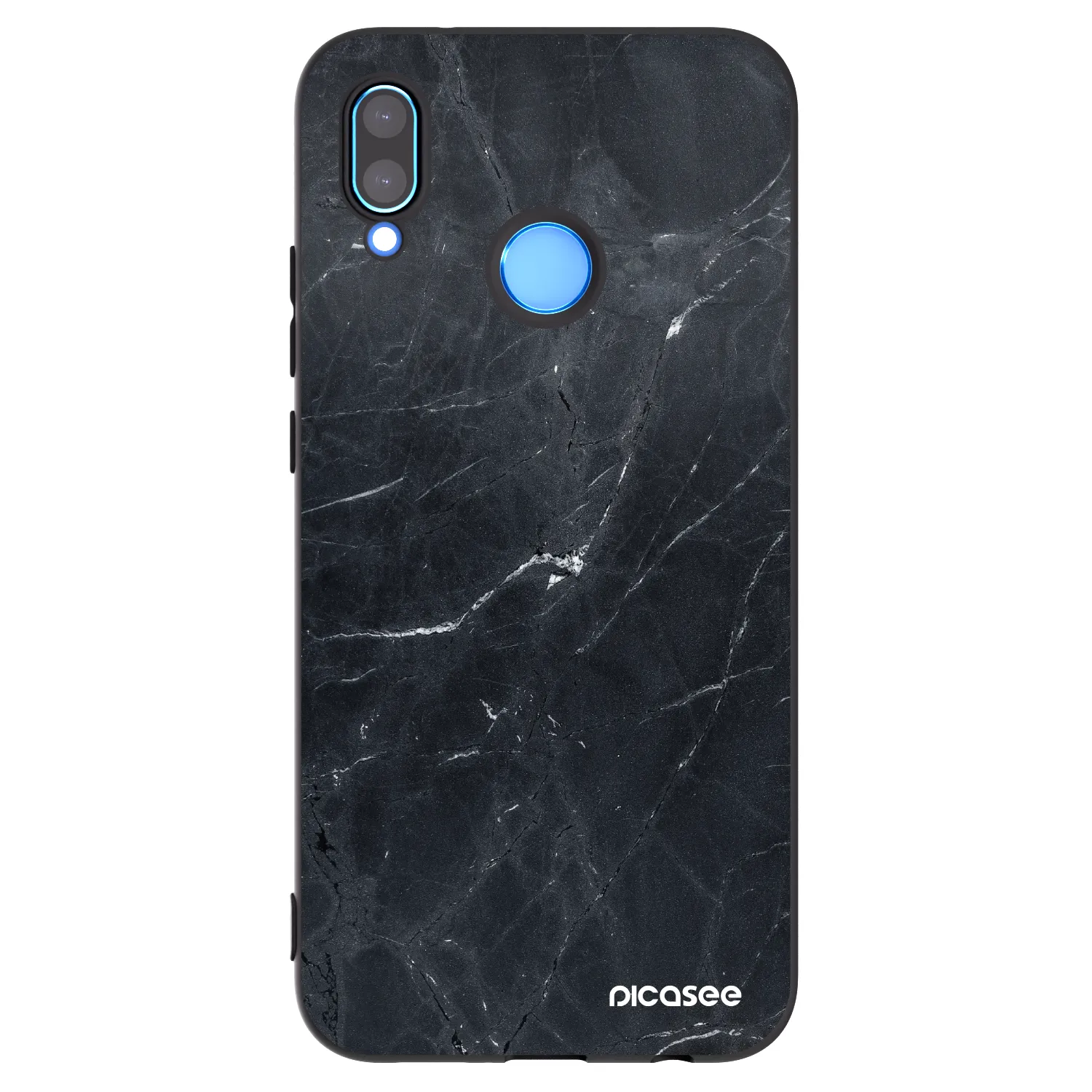 Picasee Huawei P20 Lite Hülle - Schwarzes Silikon - Black marble