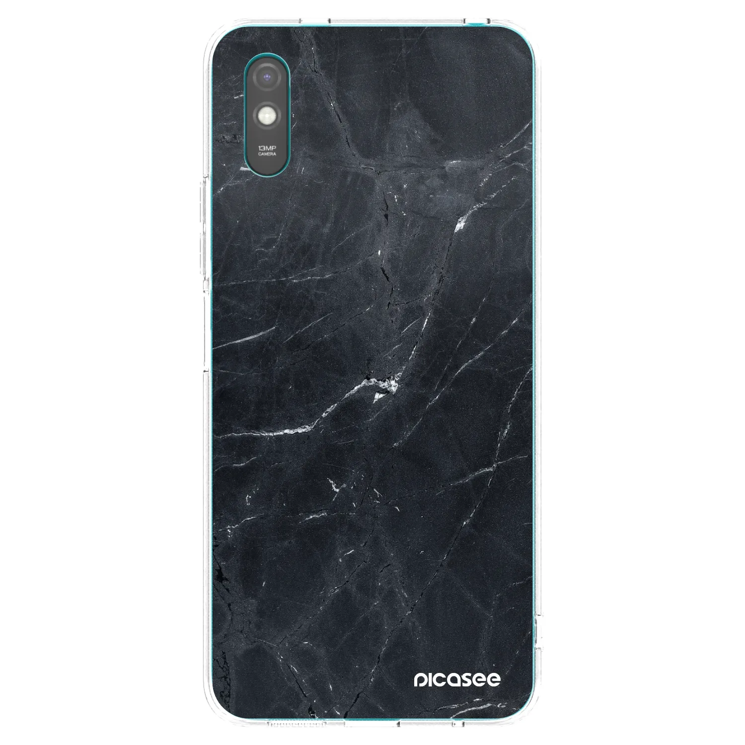 Picasee Xiaomi Redmi 9AT Hülle - Transparentes Silikon - Black marble