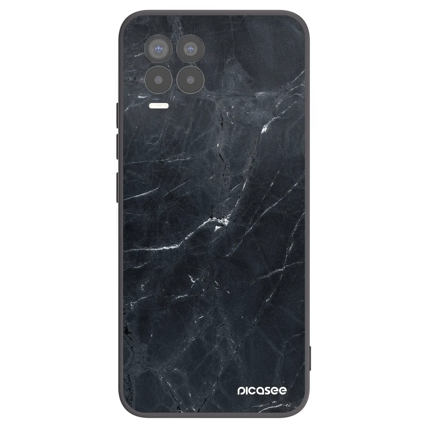 Picasee Realme 8 4G Hülle - Schwarzes Silikon - Black marble